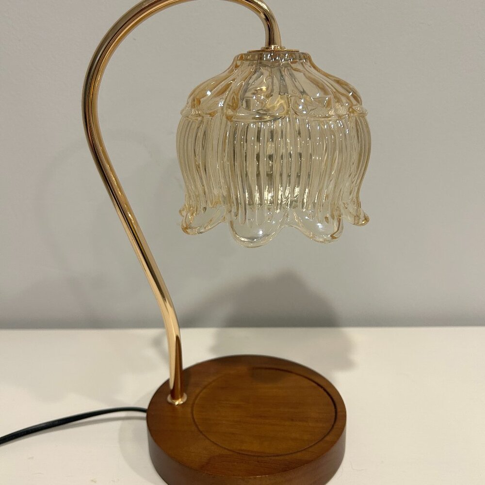 Glass Flower Candle Warmer Lamp with Timer